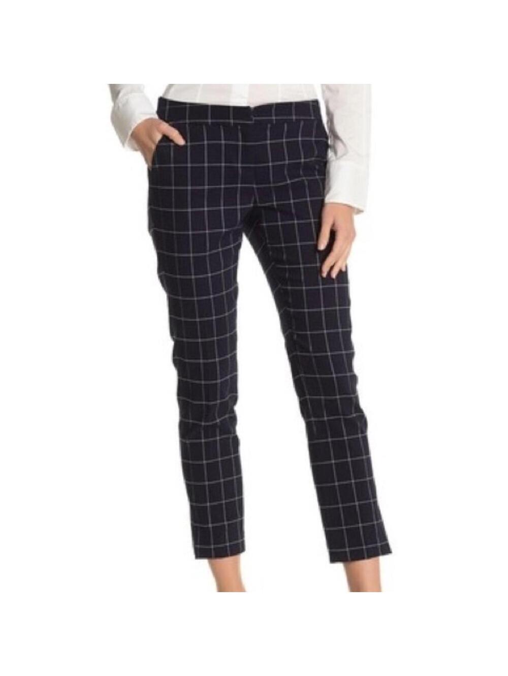 Amanda & Chelsea Windowpane Ankle Pants Size 2 NWT | Black White Work Slim Fit